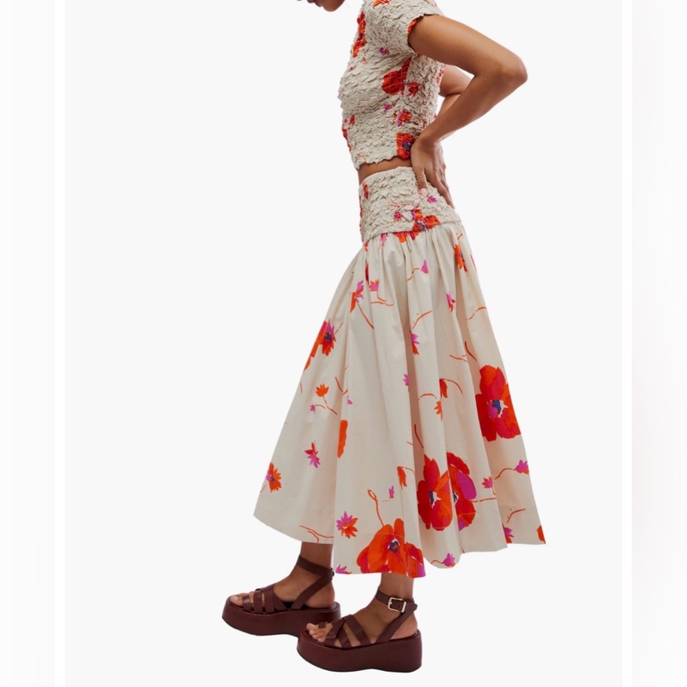 NWT Free People Carino Printed Set - Color Ivory - Picture 2 of 3